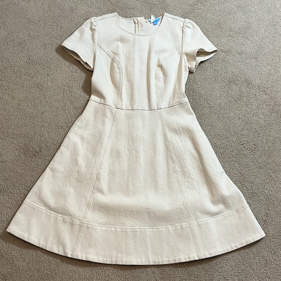 ⬇️PRICE DROP New Draper James Cream Denim Short Sleeve Circle Mini Dress, size 6 - Picture 3 of 13